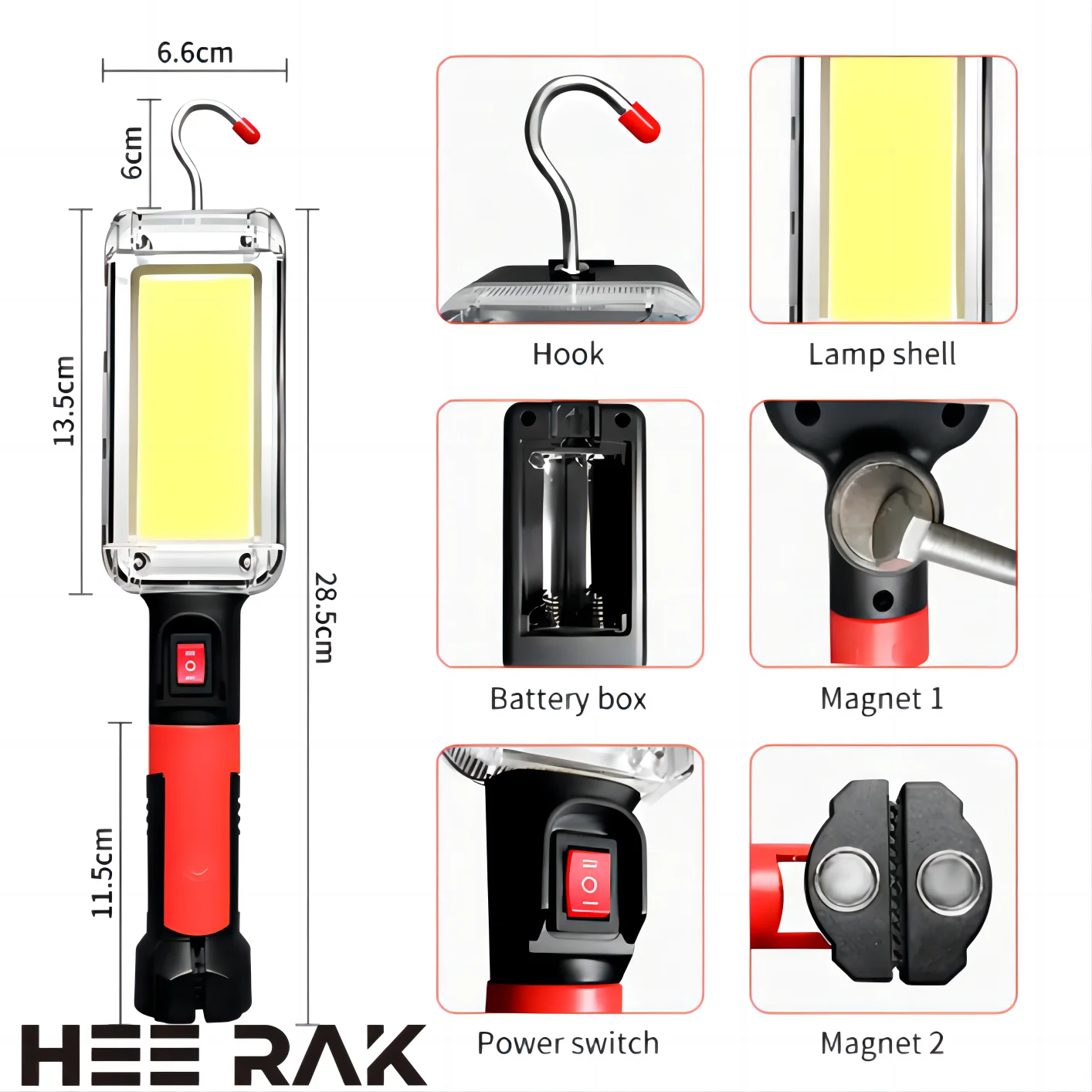 AliExpress Collection 1pcs USB Rechargeable COB Work Light Portable LED Flashlight 18650 Adjustable 2Mode Waterproof Magnet