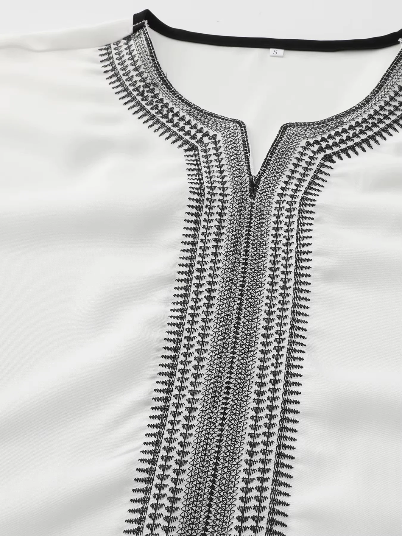 رداء رجالي تقليدي على الطراز العرقي الإسلامي في الشرق الأوسط ملابس عيد الفطر برقبة دائرية مطرزة رداء رجالي #3