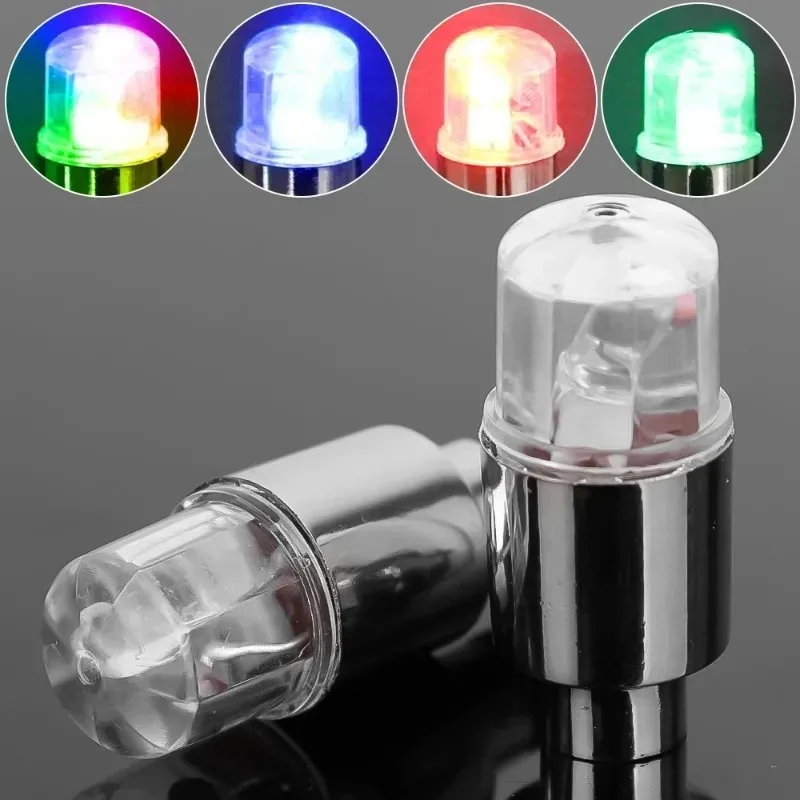 4/1Pcs Colorful LED Wheel Valve Lights Motorcycle Car Wheel Tire Valve Caps Universal Dustproof Bicycle Valve Cover