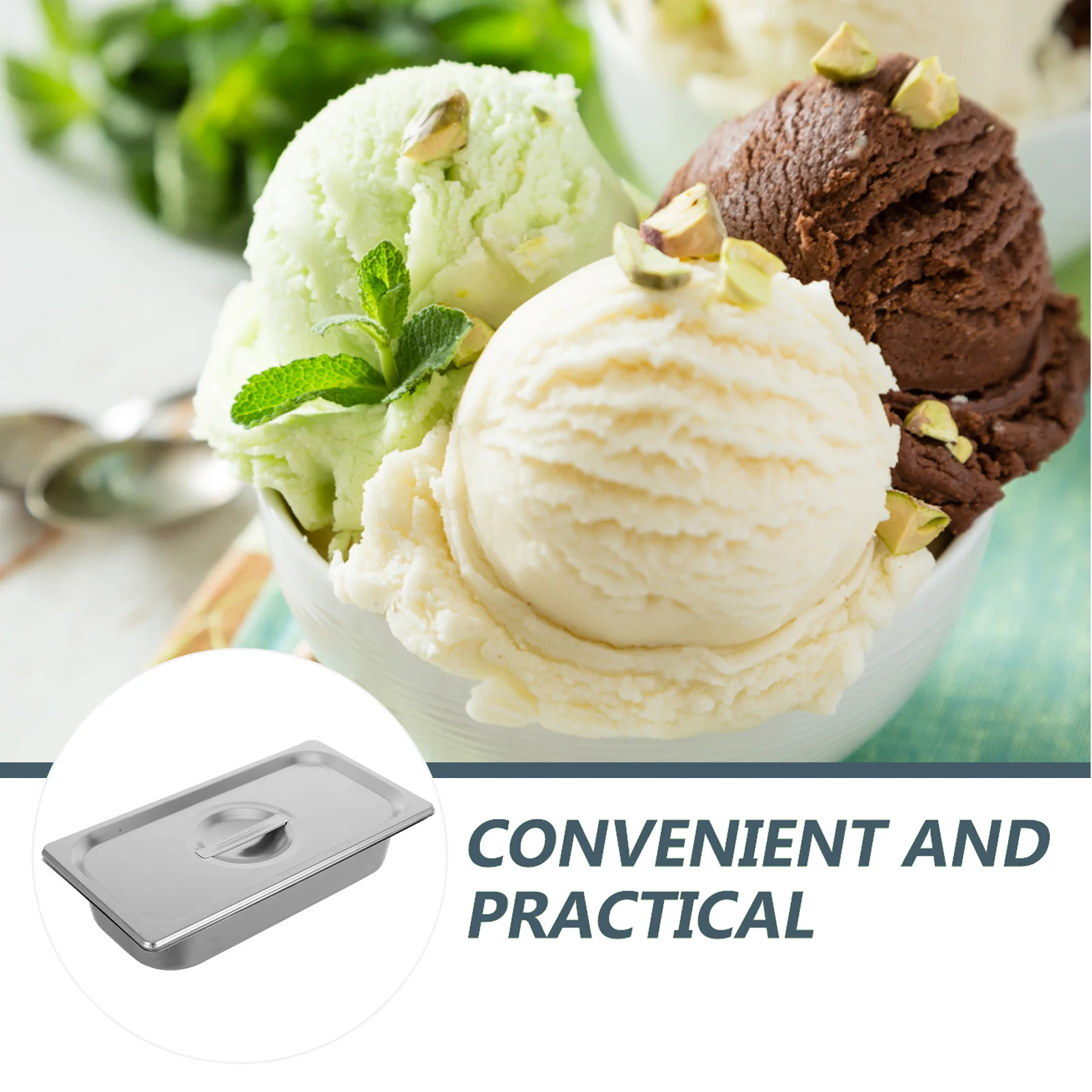 Ice Cream Box Food Storage Containers with Lids for Freezer Cheese Fridge Stainless Steel Homemade Metal Commercial