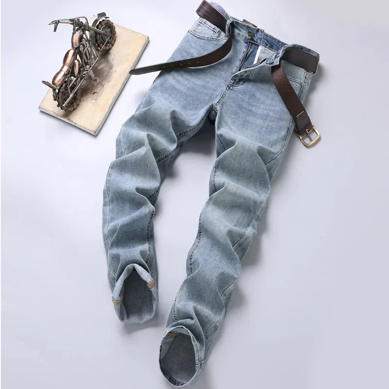 الراقية VintageMen نحيل مستقيم عادية ليفي الجينز العالمي أنيق طويل الأكمام السراويل غير رسمية قيعان ارتداء في الربيع و #2