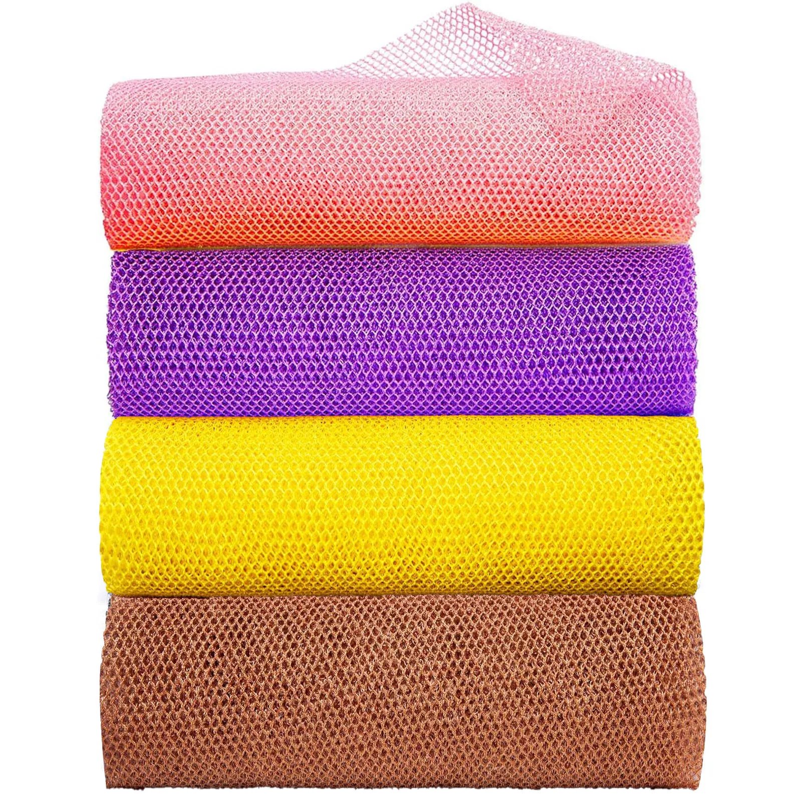 

4pcs/set African Exfoliating Net Colorful Net Cloth Long Sponge Body Scrubber Bath Shower Wash Cloth Skin Smoother Daily Use