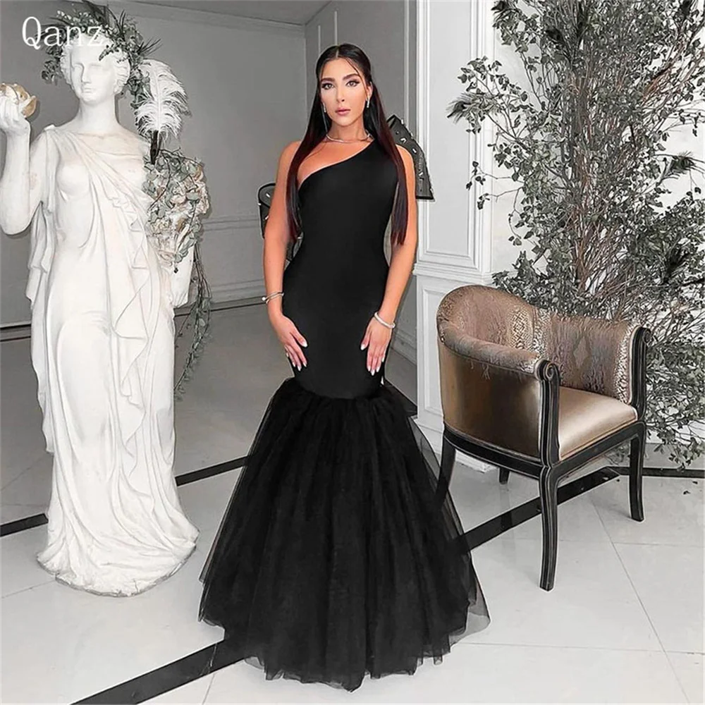 

Qanz Black Saudi Arabia Prom Dresses Mermaid Satin And Tulle Large Bow Formal Occasion Dresses Abendkleider Luxus 2024 Dubai