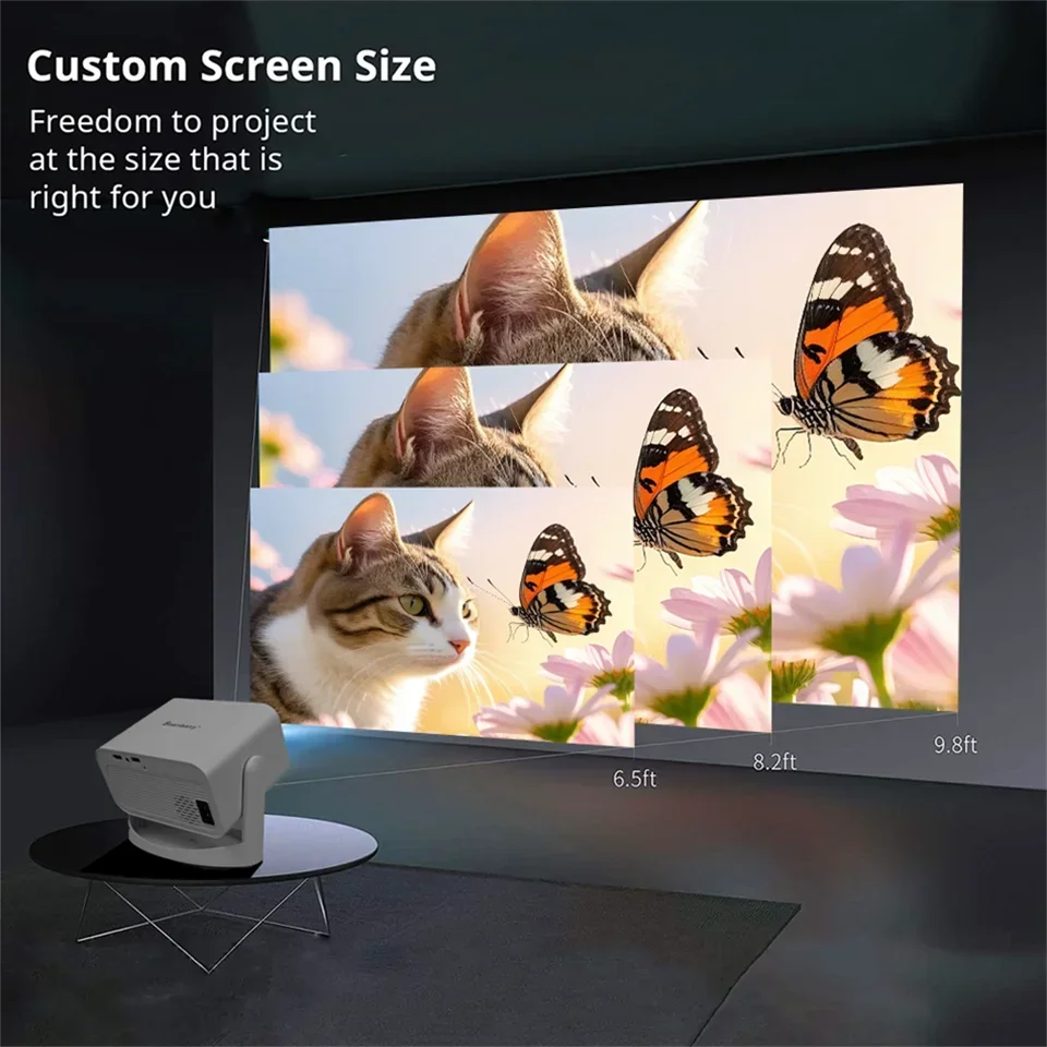 Projecteur 4K HT23 Plus 110ANSI Native 1080P Auto Focus Keystone 360 °   Tourner le cinéma maison portable Android11 BT 5.2 WIFI6