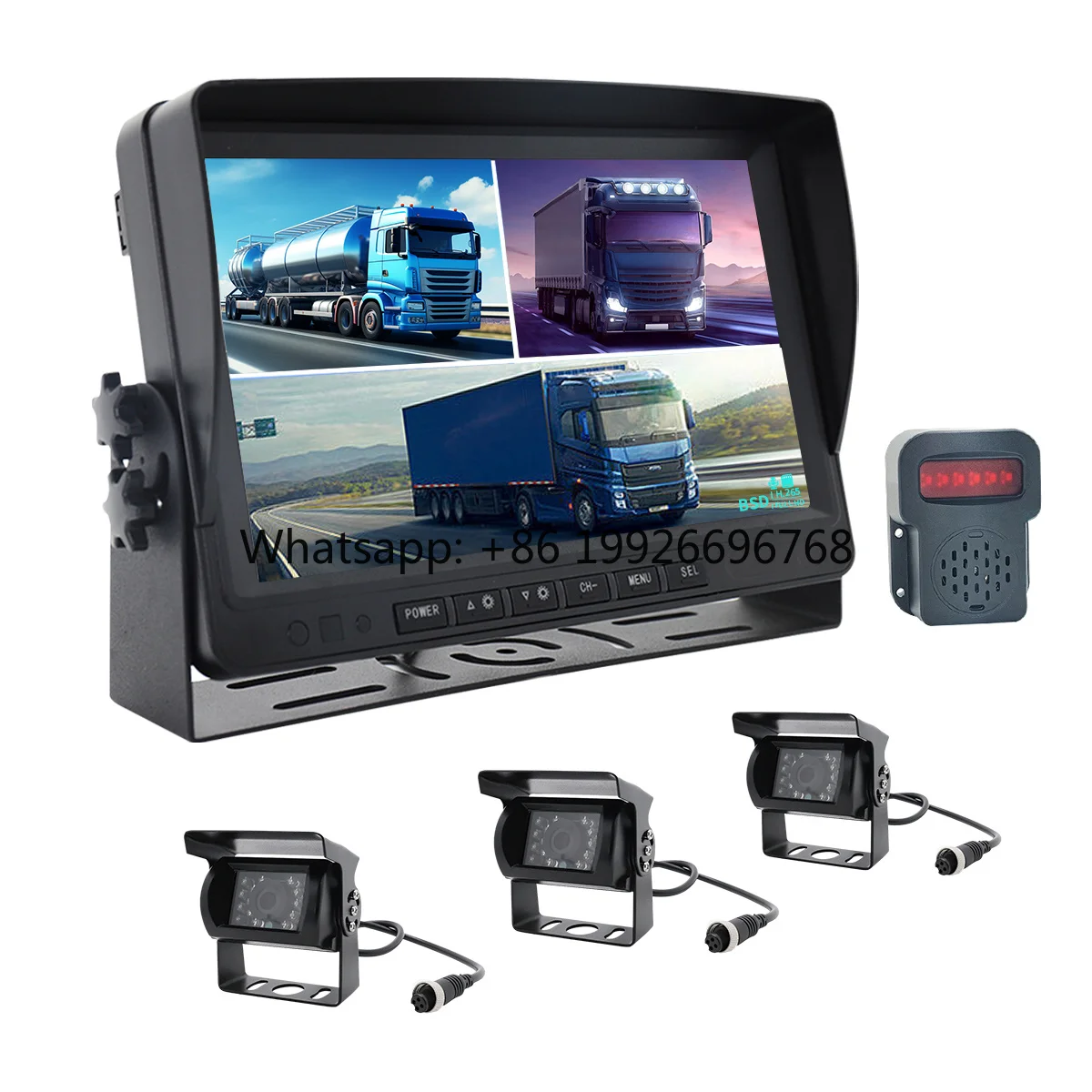 

OEM 7-Inch AI Backup Camera System BSD Blind Spot Pedestrian Detection IPS Color DVR Monitor Portable Truck Bus Dashboard