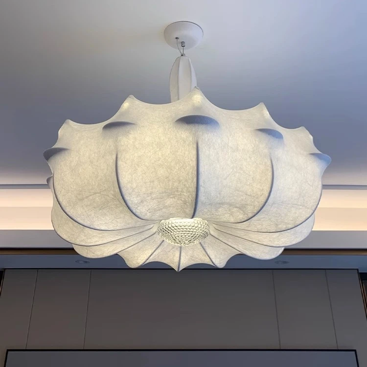 

Оптовая продажа: Современный дизайнерский светодиодный подвесной светильник из шелка для декора лобби отеля, гостиной и дома