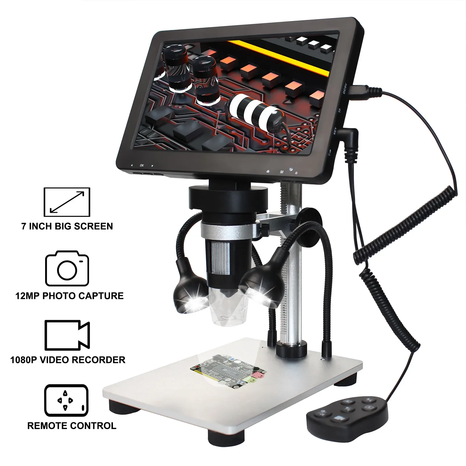 YYHC-New 7-inch rotating large-screen high-definition electron microscope, digital magnifying glass, industrial maintenance tool