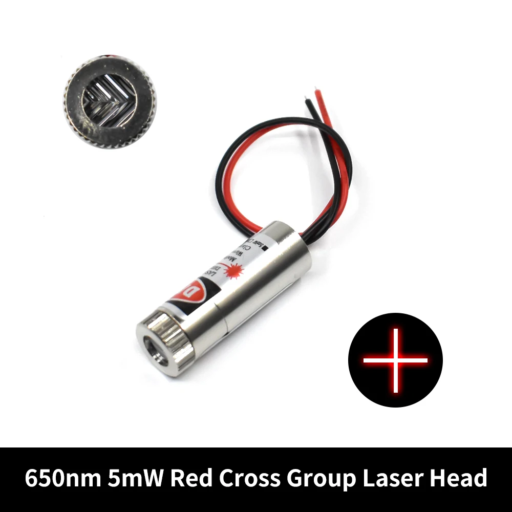 10-1 STKS, 650nm 5 mW Rood Punt/Lijn/Kruis Laser Module Hoofd Glazen Lens Focusseerbare Laserdiode Industriële Klasse, Hoge kwaliteit