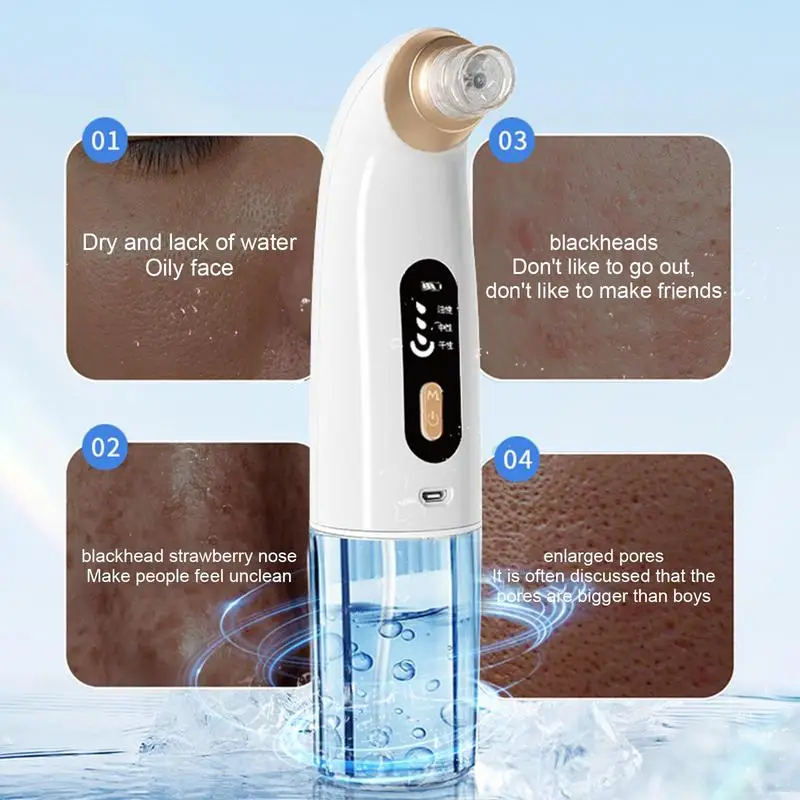 Aspirateur Électrique pour les Pores de l'Antarctique, Extracteur de Tête Noire, Outils de Soins de la Peau, SubKRd'Eau avec 6 Sondes Rechargeables 3