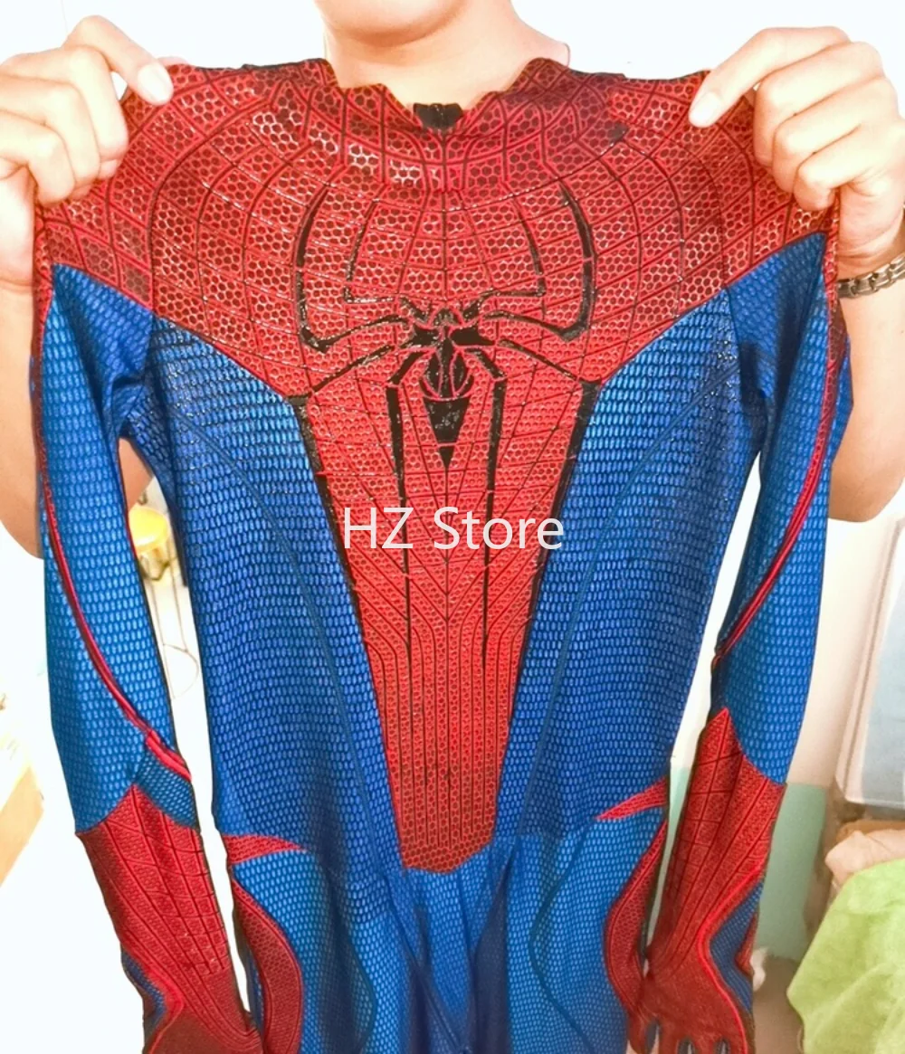 Marvel Amazing Spider-Man Suit with Mask 1:1 3D Pattern Handmade Spiderman Jumpsuit Halloween Cosplay Costume for Adults Gift