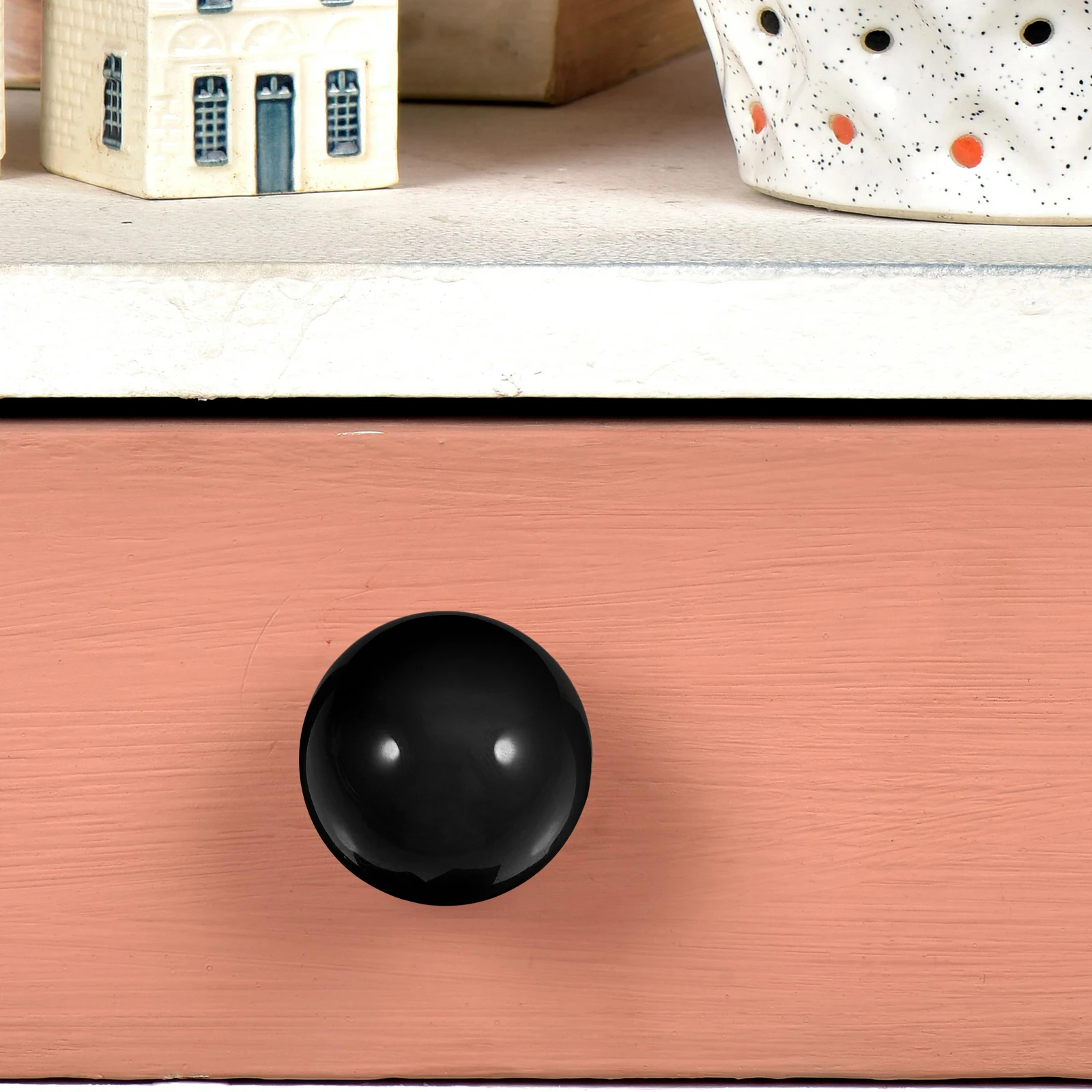 

12 Pcs Round Bead Handle Decorative Pulls Handles Drawer Closet Door Knobs Cabinet Cupboard Black