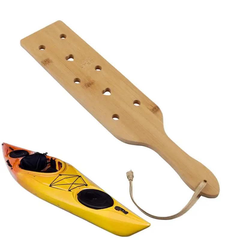 Wood Paddle 13.3 Inch Boat Paddle With Airflow Holes Ergonomic Grip Shaft For Boat Boat Accessories Marine Tools For River