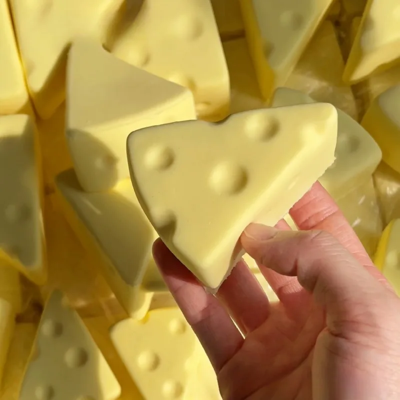 Squishy Simulated Cheese Squeeze Toy Soft Stress Relief Slow Rising Sensory Fidget for Anxiety ADHD Autism Gifts for Kids Adults