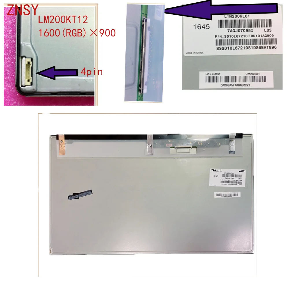 20.0 Genuine Desktop LCD Screen for Hp ProOne 400 g2/g3 AIO LTM200KT12 LTM200KT10 LED Display Matrix 1920*1080 IPS 939186-001