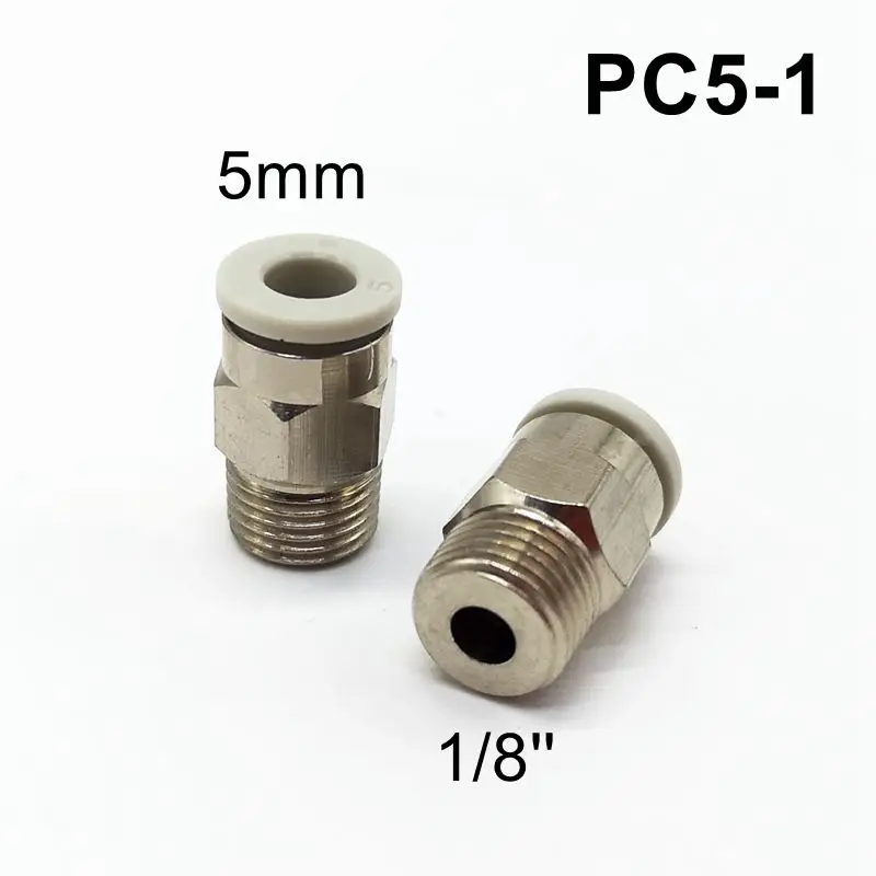 5pcs/lot 5mm Tube 1/8'' Thread Pneumatic Fitting Quick Joint Connector PC5-01