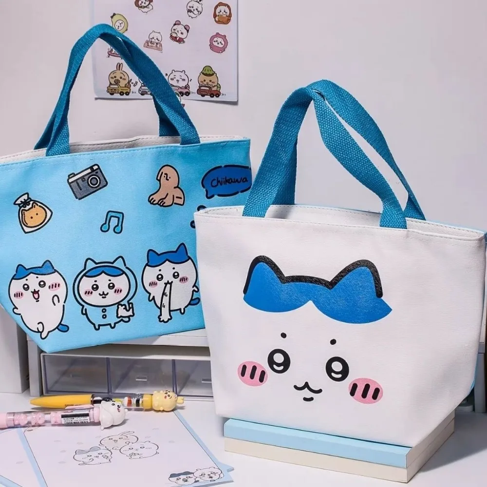 Chiikawa Hachiware Usagi Double-sided Pattern Insulated Lunch Bag Portable Bento Thermal Food Storage Handbag for Students Gift view 5