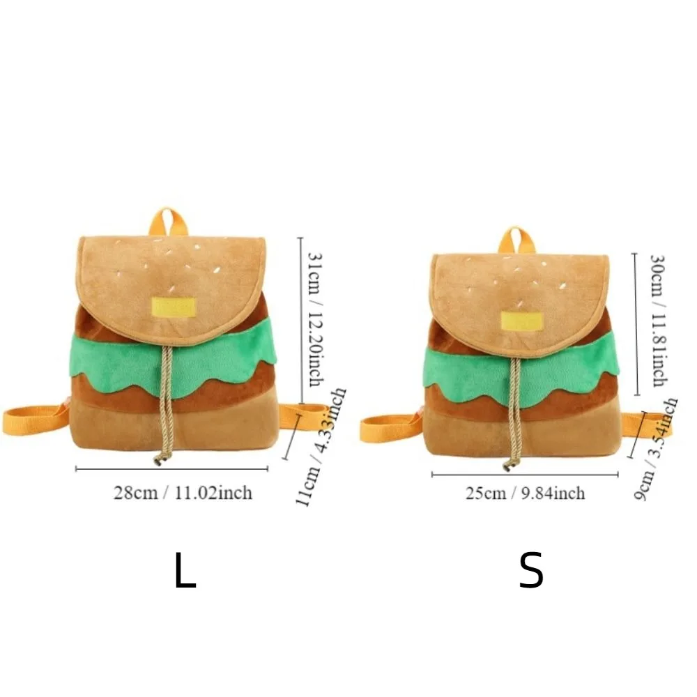 Sac à dos à hamburger de grande capacité pour adultes, sac d'école réglable, sac de voyage à cordon de proximité multifonctionnel, dessin animé