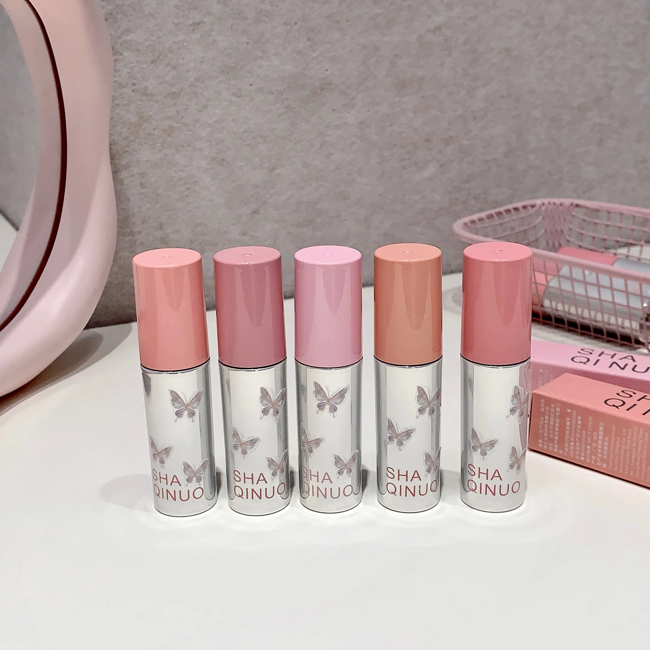 SHAQINUO Lip Mud Lip Glaze, Matte Velvet Brightening Lip Clay Langdurige kleur Niet-uitdrogende lippenstift