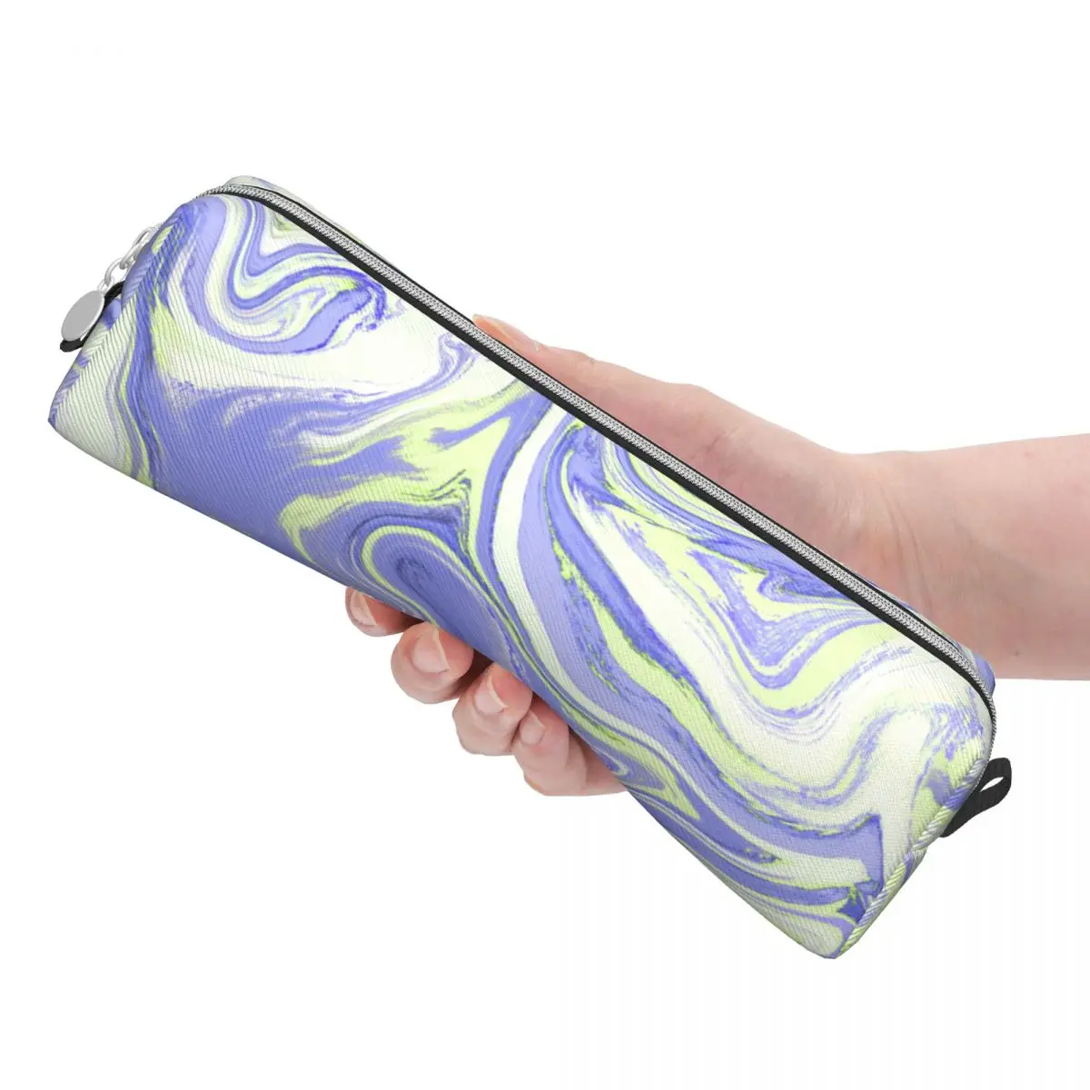 Purple Liquid Texture Abstract Pencil Cases Lovely Fashion Pen Holder Bag Girl Boy Big Students School Cosmetic Pencilcases