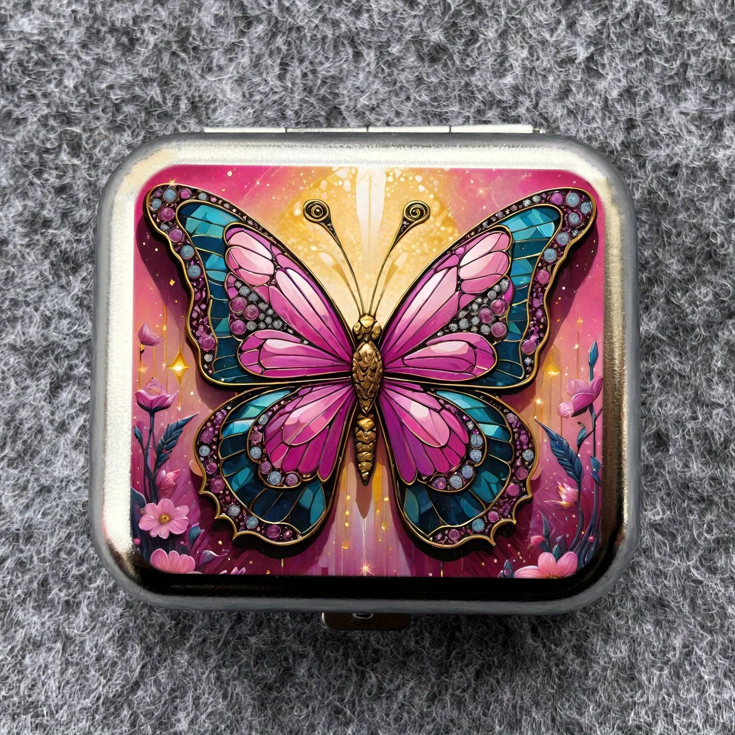 

For Mini Metal Butterfly Design Ashtray:Portable Outdoor Pocket Ashtray, Durable,Perfect Gift for Car Smoking Accessories Lovers