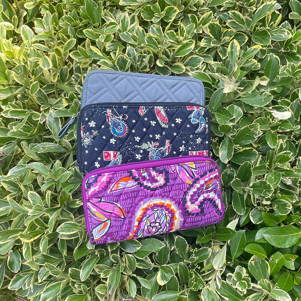 vbSimple eco-friendly cotton purse women cotton print wallet card holder wallet women storage money bag clutch