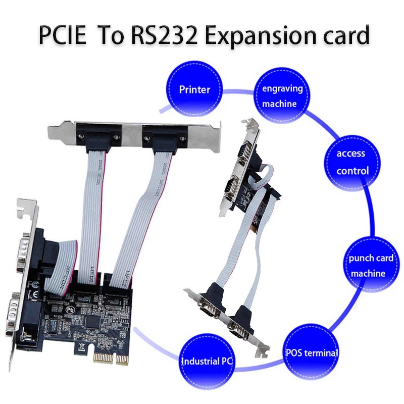 

PCI-E Expansion Card Expansion Serial Card Riser Card PCI-E to RS232 serial card parallel card Extender PCIe Converter AX99100
