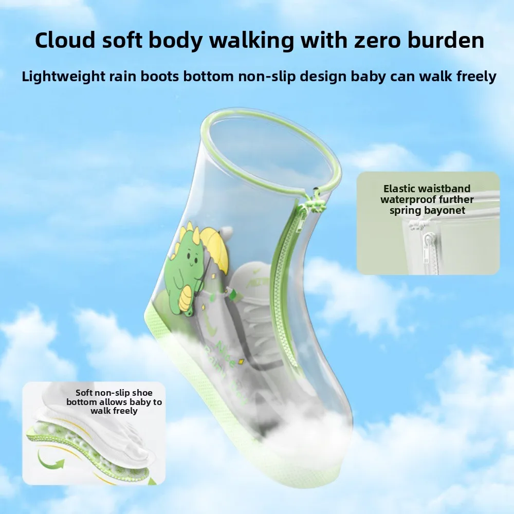 Wear Resistant Children's Cartoon Anti Slip Shoe Cover,Waterproof ,Children's Thickened Midsole Rain Shoe Cover, Worn Externally