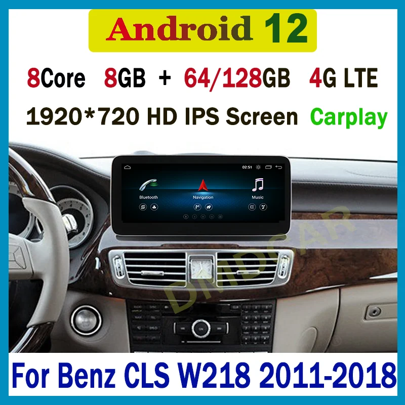 

12.5"/ 10.25" Android 12 8+128G Car DVD Radio Multimedia Player GPS Navigation For Mercedes Benz CLS Class W218 2011-2017