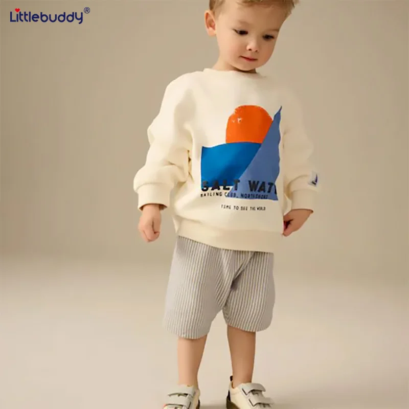 

littlebuddyChildren's Autumn New Sweatshirt for Boys and Girls, Stylish Printed Crew Neck Long Sleeve Casual