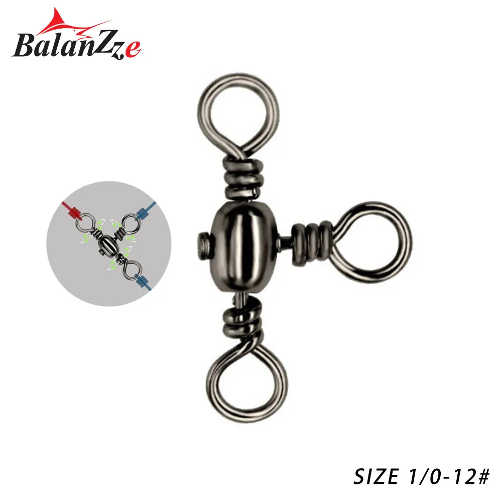 10cs/Bag Fishing Accessories Black Nickel Plating Three-Prong Connector T-Swivel Sub-Line Splitter Outdoor Fishing