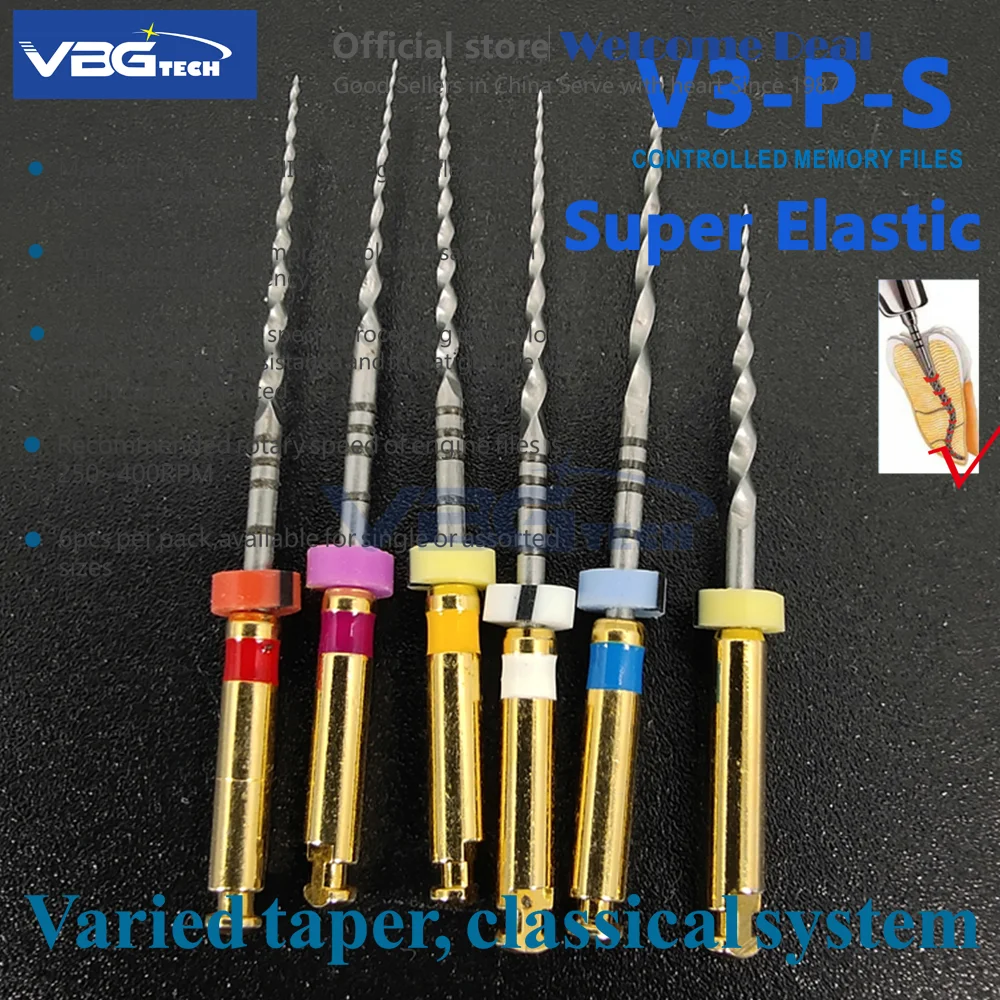 SX-F3 Files Dental Gold/Blue Silver Files Nitinol Rotary Universal Engine Endo Anti-Fatigue Constant Needle Root Canal Material