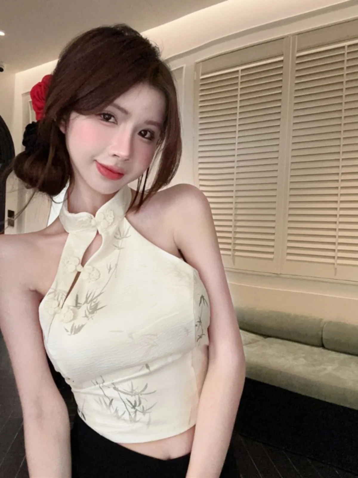 new-chinese-sle-retro-collar-top-women's-sexy-bal-silk-print-slim-fit-strap-vest-ne-hanging-button-design