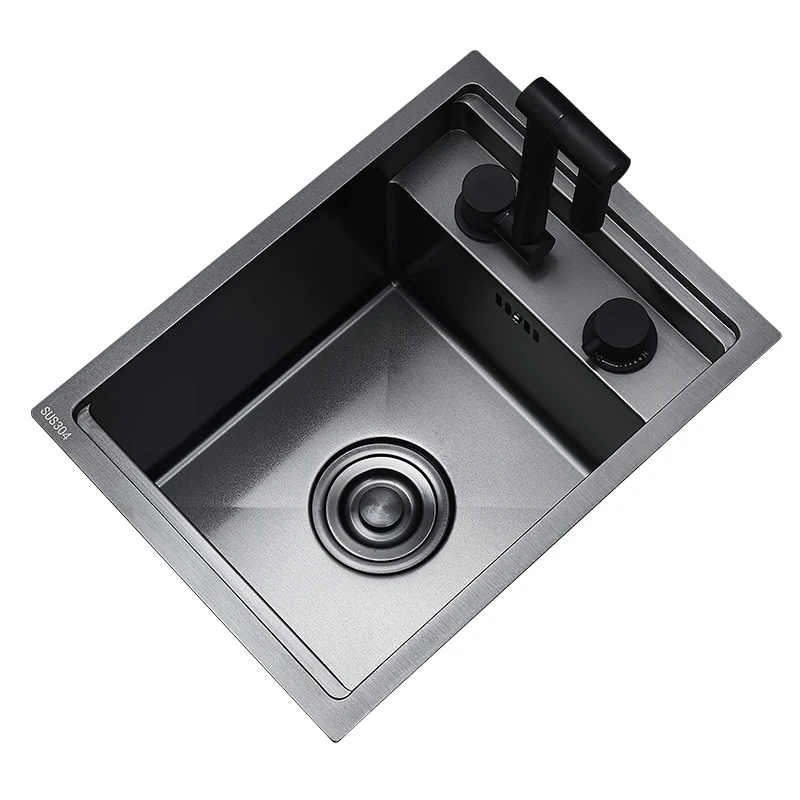 Bar Sink Mini 304 Stainless Steel Hidden Balcony Hotel Apartment Kitchen Single Sink Taichung Basin Grey Black Small