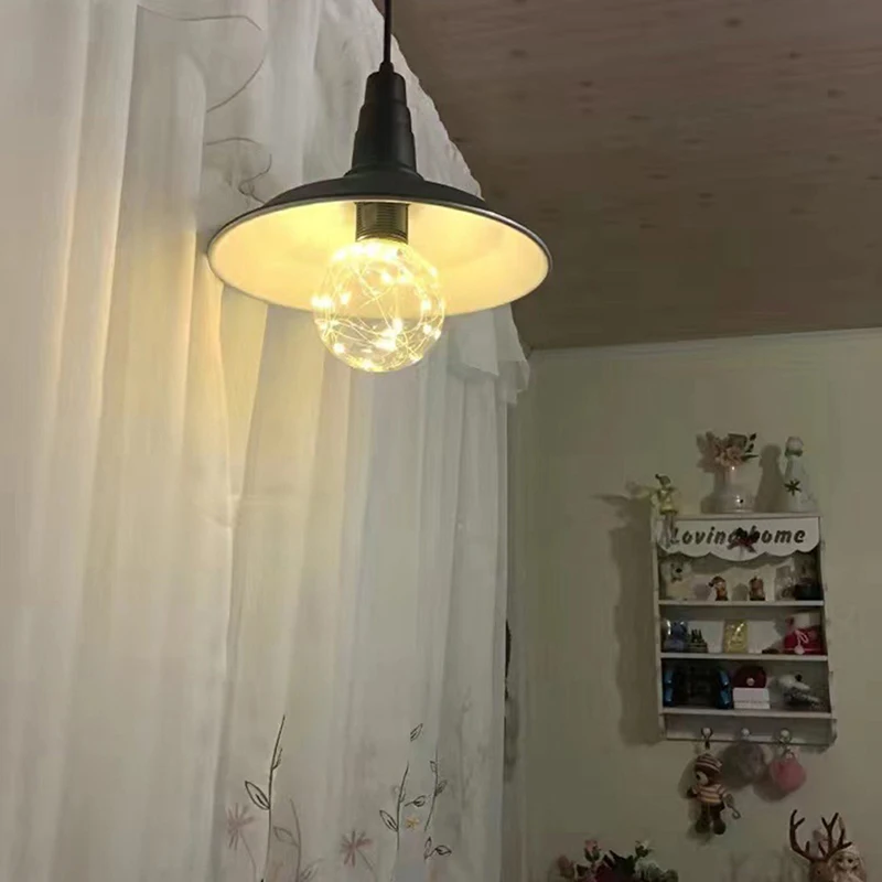 1Pcs 8cm LED String Light Bulb E27 220V Colorful RGB Lighting Copper Wire Bulb Home Decor Holiday Night Light Lamp