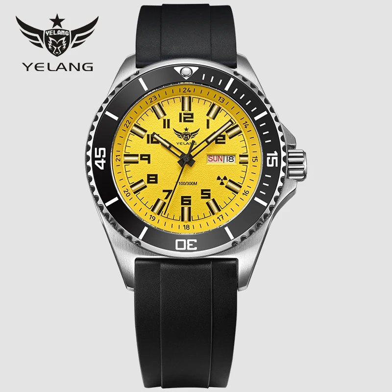 

Yelang V1031 Men Watches 44mm Diver Water Japan MIYOTA 8205 Automatic Mechanical Sapphire Vintage Watch Waterproof 30BR luminous