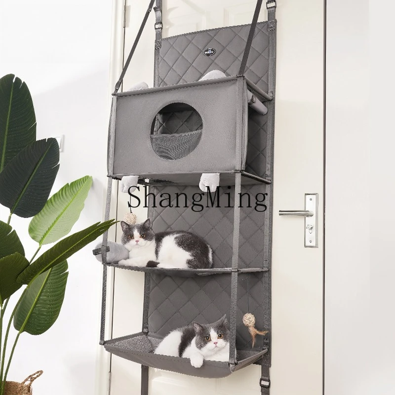 

SM hanging door cat climbing frame, cat nest integrated free punching door climbing frame can be folded for storage