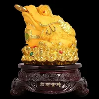 Lucky Animal Golden Toad Decor, Fortune Office Home Crafts Shop Opening Miniatures Gifts