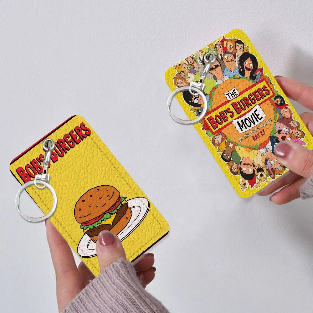 

Кожаный минималистичный кошелек для карт Cartoon BOB'S BURGERS-S, гладкий чехол для удостоверений личности и визитных карточек