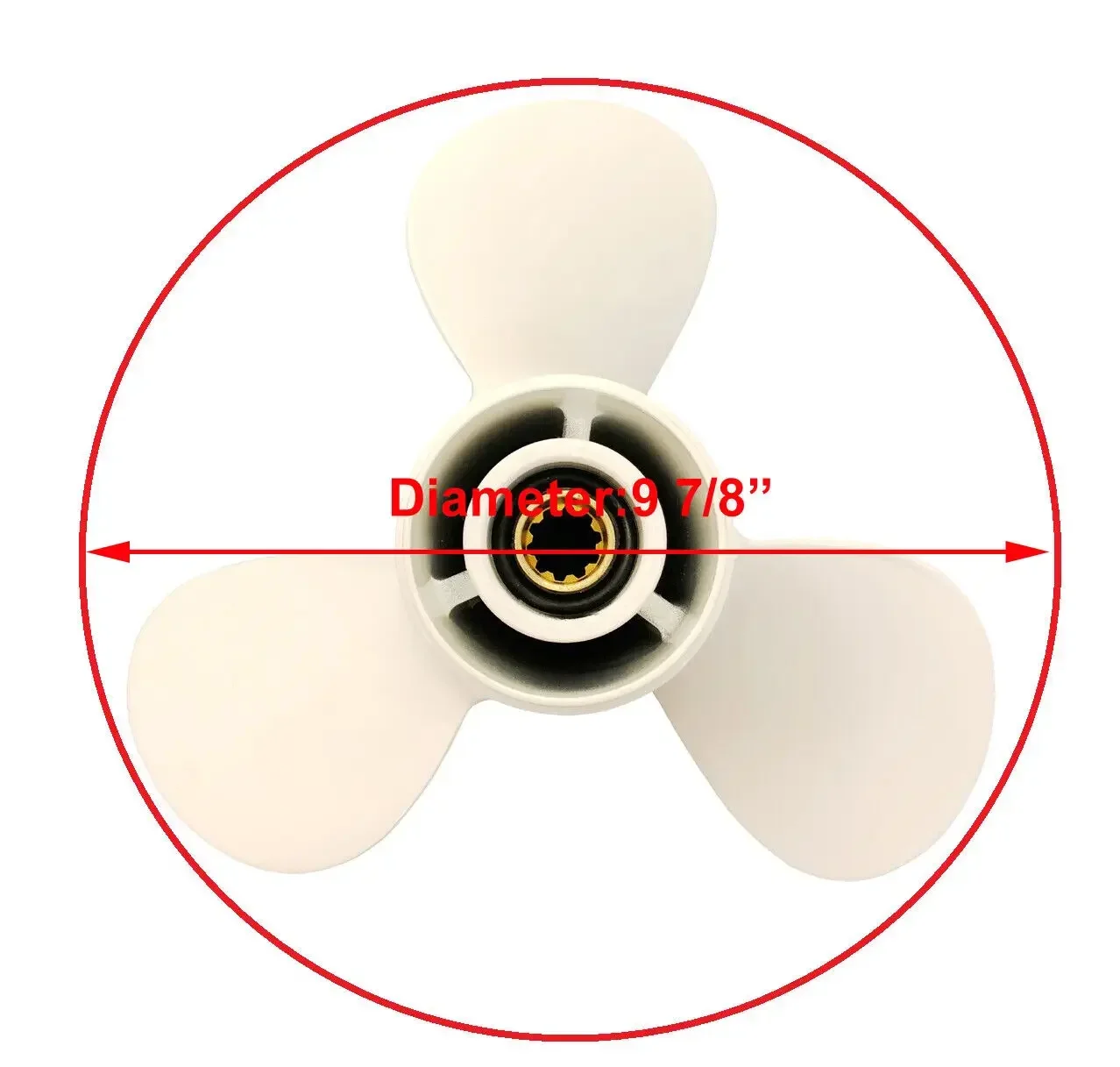 664-45941-01-EL Boat Propeller 9 7/8x9 for Yamaha Outboard Engine Motor 20HP 25HP 30HP F25