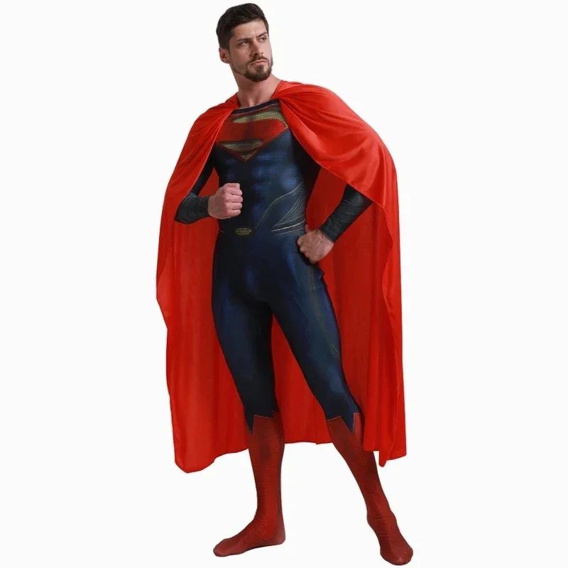 

Deluxe Superman Costume for Men 2025 New Superhero Costume Cosplay Adult Spandex Bodysuit with Cape Halloween Costume for Men