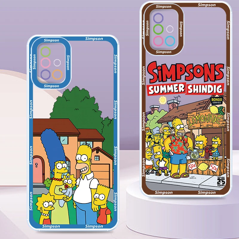 

Disney Simpsons Family Cute Transparent Phone Case For Samsung A73 A72 A71 A53 A52 A51 A33 A32 A23 A22 A13 A12 Angel Eyes