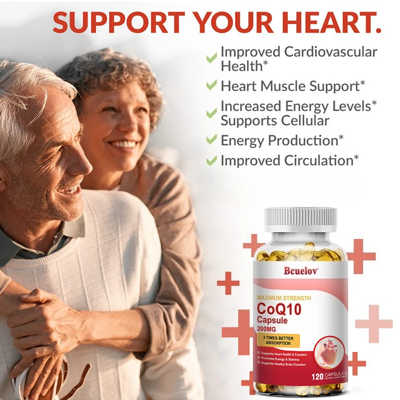 CoQ10 200mg Softgels- 3x Better Absorption, Antioxidant for Heart Health & Energy Production, Coenzyme Q10 Dietary Supplements