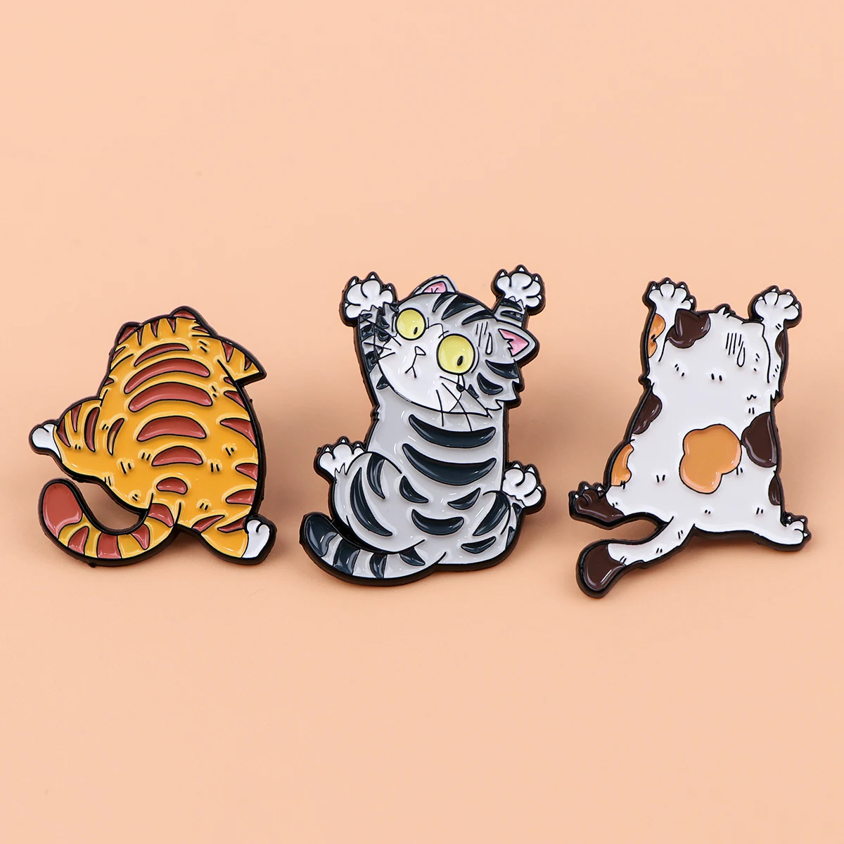 Funny Pet Cat Enamel Pins Lapel Pins Badge For Backpack Clothes Pin Climbing Styling Metal Brooches Jewellery Gifts For Friends image 3