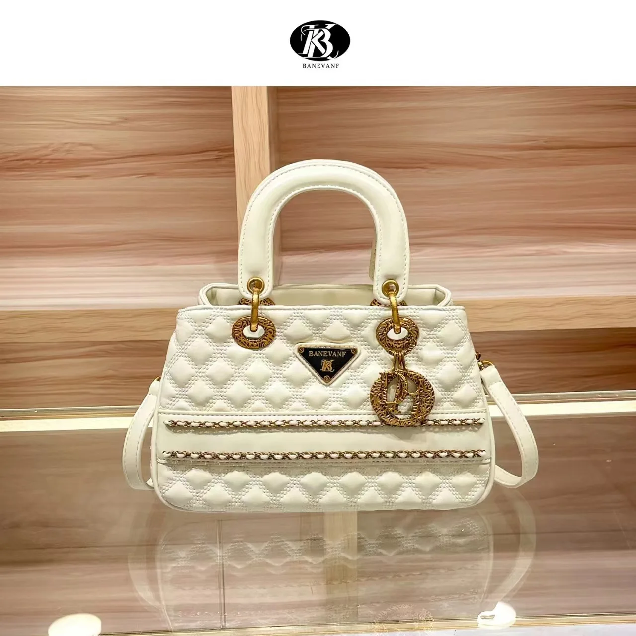 

2025 new genuine leather cross-border diamond grid handbag women's single shoulder crossbody bag