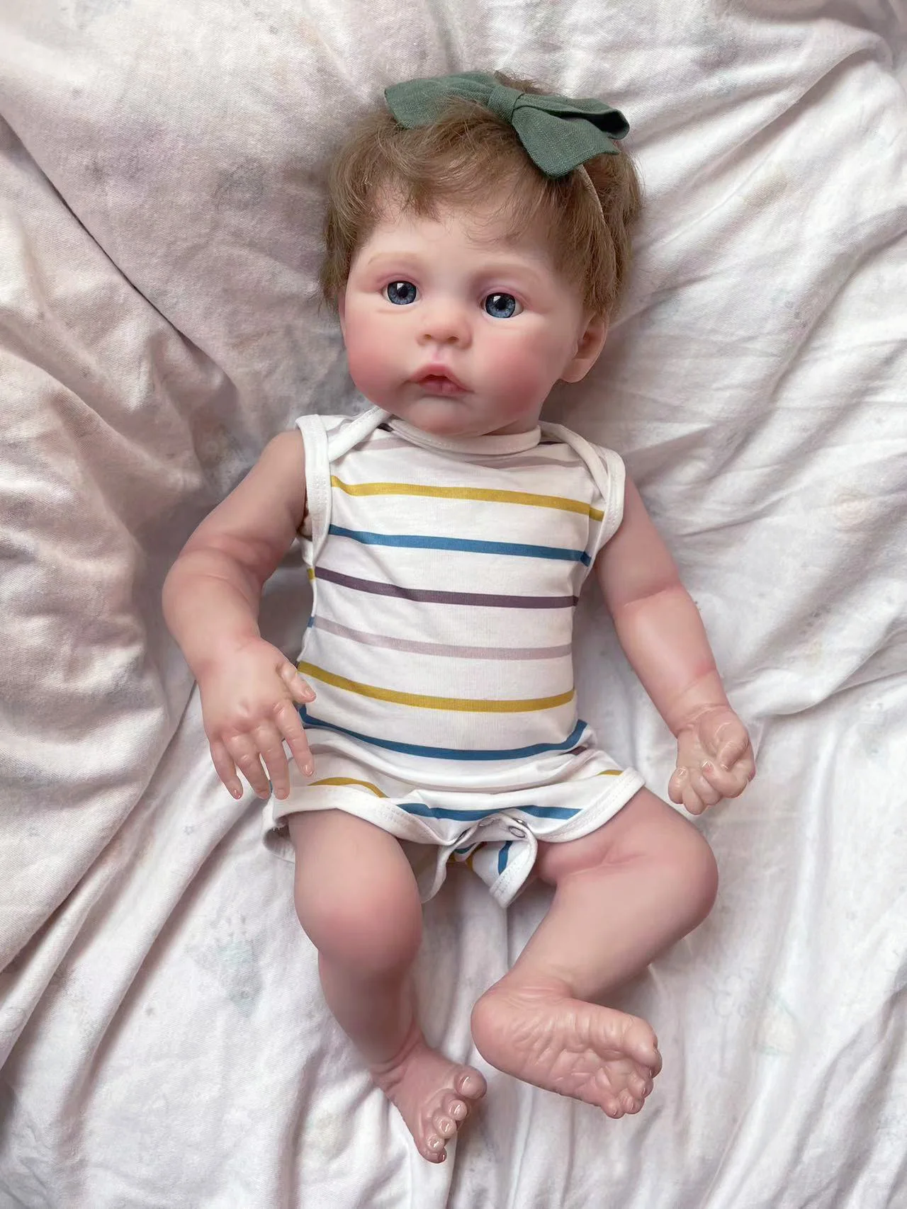 

48CM Meadow Newborn Soft Touch Cloth Body Reborn Baby Doll Lifelike Visible Veins Hand Rooted-Hair Children's Toys Gifts