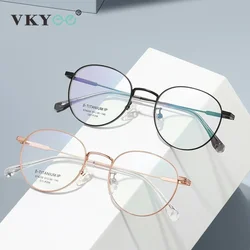VICKY High Quality Round Ultra-light ALL Titanium Eyeglass Frames Women Myopia  Prescription Eyewear Reading Glasses 30821