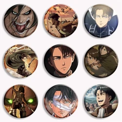 Anime Attack on Titan Button Pin Classic Manga Eren Levi Ackerman Mikasa Ackerman Brooch Badge Bag Accessories Fans Collect Gift