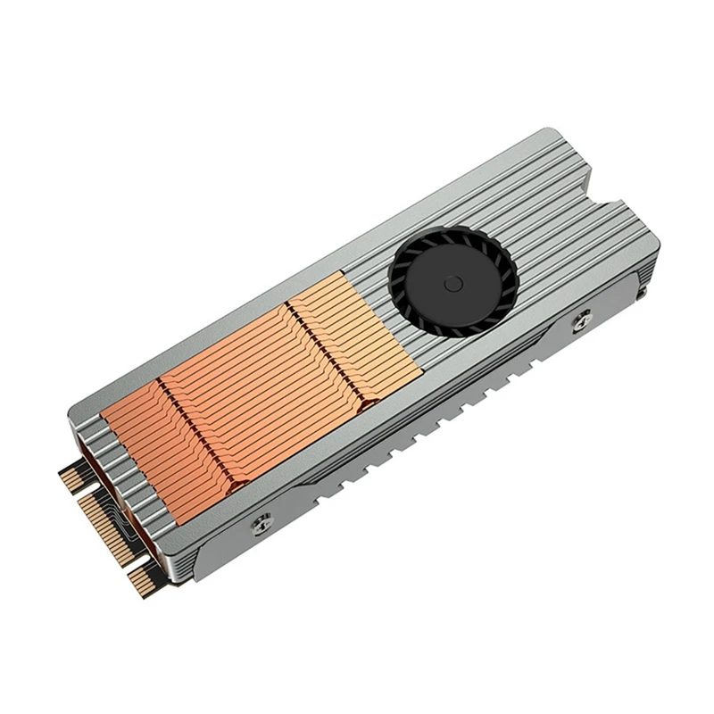 Hot Sale-M.2 NVME SSD Heatsink Cooler Built In High Speed Fan Hard Drive Radiator 2280 SSD Heat Sink Active Cooling Thermal