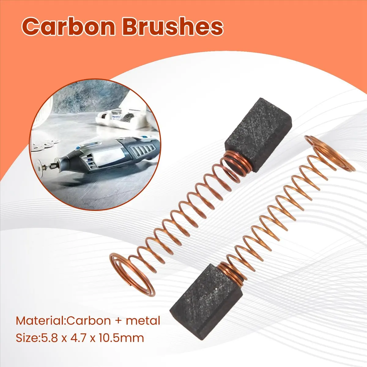 Y17A 10Pcs Carbon Brushes for DREMEL 4000 90930-04 2615298790 595 395 300 6000 300 215 217 100