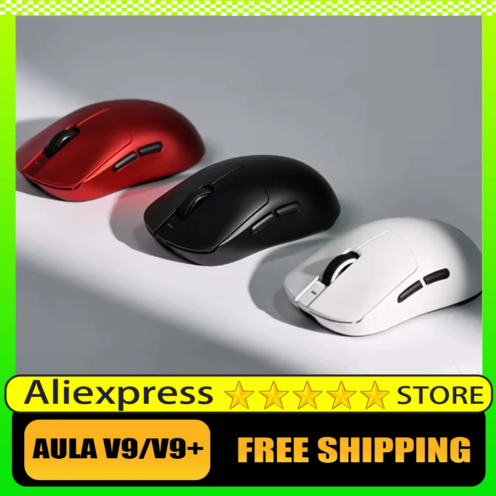 

AULA V9/V9+ Mouse Paw3950 Tri Mode Wireless Paw3395 8KHz Esports Gaming Mice Lightweight Mouse Custom PC Gifts for FPS Gamer